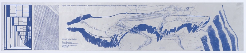 Klara Debeljak, Dying from Thirst, 2026, screenprint on metal plate, 100 x 20 cm.