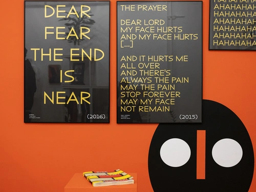 HAHAHA / AHAHAH. From Art Practice to Typography. Installation view, City Art Gallery Ljubljana, 2023.