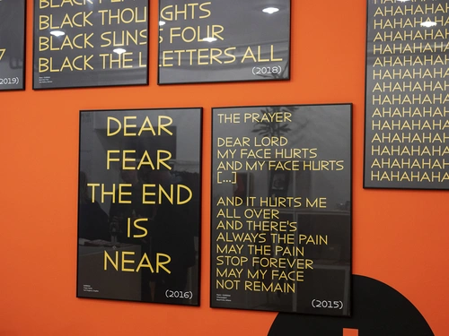 HAHAHA / AHAHAH. From Art Practice to Typography. Installation view, City Art Gallery Ljubljana, 2023.
