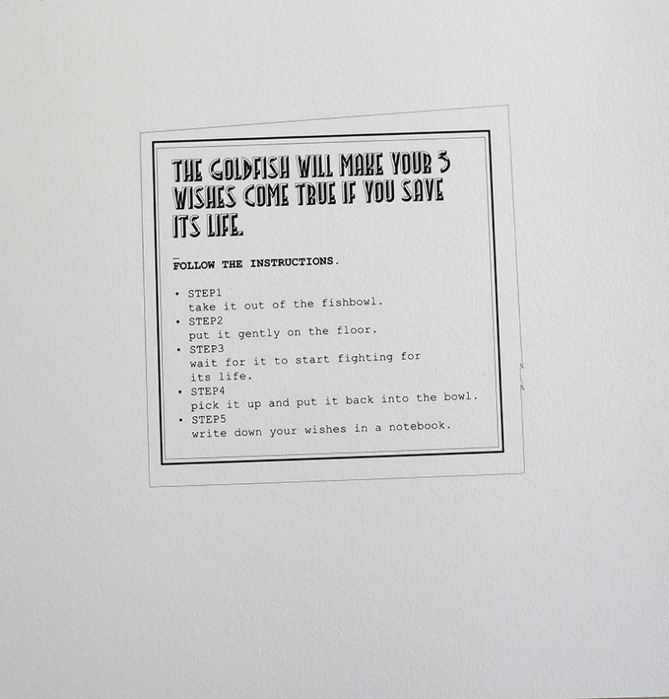 The goldfish will will make your 5 wishes come true if you save its life.