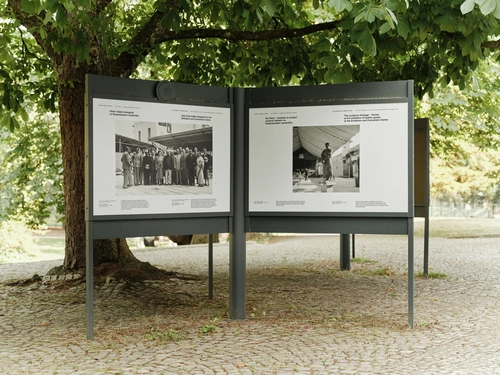 Začetek nečesa velikega. Leto 1955 in I. mednarodna grafična razstava. Postavitev razstave, Muzej novejše in sodobne zgodovine Slovenije, Ljubljana, 2025. Foto: Klemen Ilovar. Arhiv MGLC.