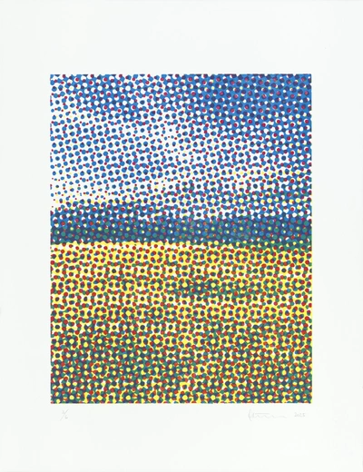 Oliver Pilić, Wheat Field, 2025, colour woodcut, 65 x 50 cm.