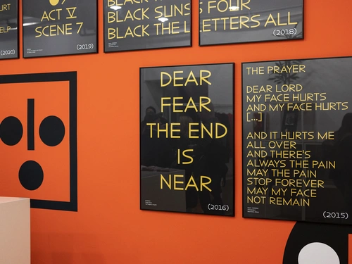 HAHAHA / AHAHAH. From Art Practice to Typography. Installation view, City Art Gallery Ljubljana, 2023.