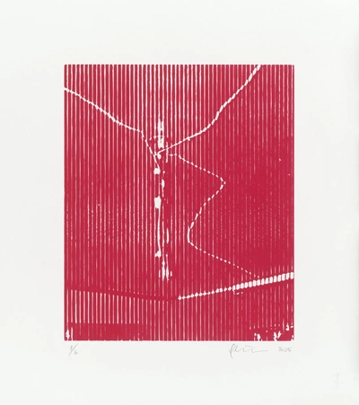 Oliver Pilić, Let There Be Light (lines), 2025, woodcut, 53 x 47 cm
