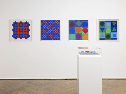 Victor Vasarely v odmevu. Postavitev razstave, MGLC Grad Tivoli, Ljubljana, 2024/2025.