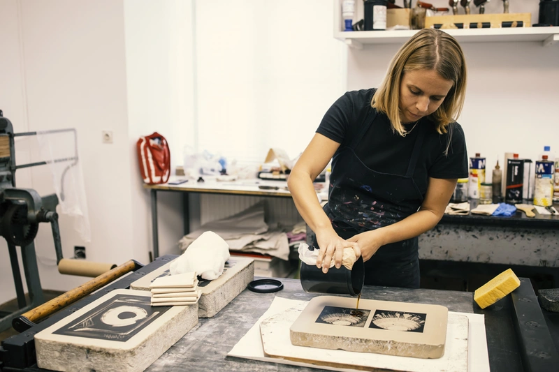 In the MGLC Print Studio, we host the Belgrade artist Marija Anđelković