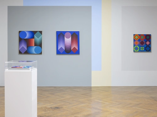 Victor Vasarely v odmevu. Postavitev razstave, MGLC Grad Tivoli, Ljubljana, 2024/2025.