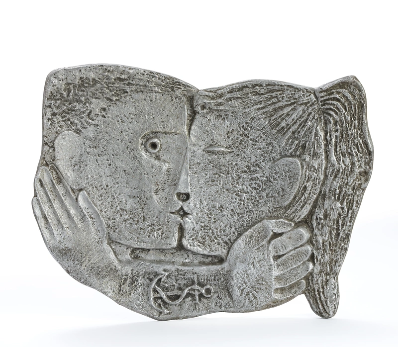 Stojan Batič, The Kiss, 1968. The work was part of the artistic décor of the Trbovlje motor ship for the transport of general cargo in service from 1961 to 1973. From the collection of Splošna plovba d. o. o., Portorož (inv. no. 0007846).