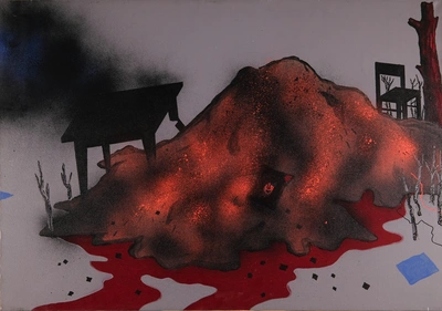 Untitled, 1975, acrylic on canvas, 100 x 70 cm