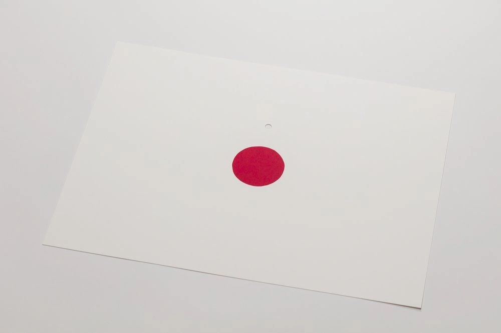 ščepec soli, 2021, sitotisk na papir, perforacija/fi 1 cm, 44 x 34 cm. Foto: Jaka Babnik. Arhiv MGLC.
