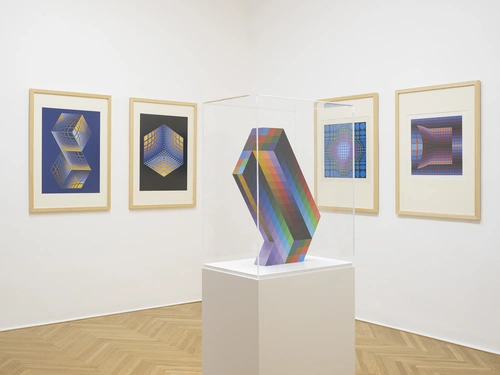 Victor Vasarely v odmevu. Postavitev razstave, MGLC Grad Tivoli, Ljubljana, 2024/2025.